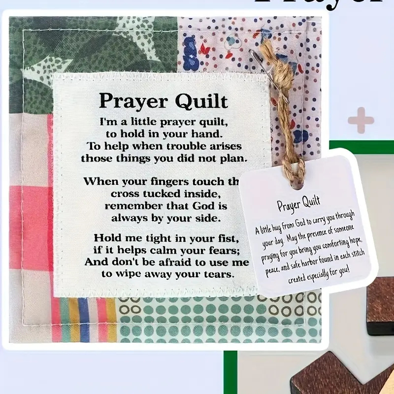 Individual Mini Prayer Quilt with Angel Charm & Prayer Tag