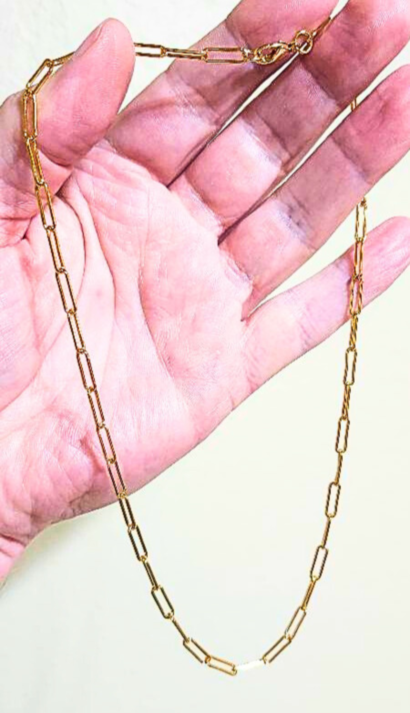 18" Gold Plated Paperclip Chain – 4mm Wide Wholesale Necklace