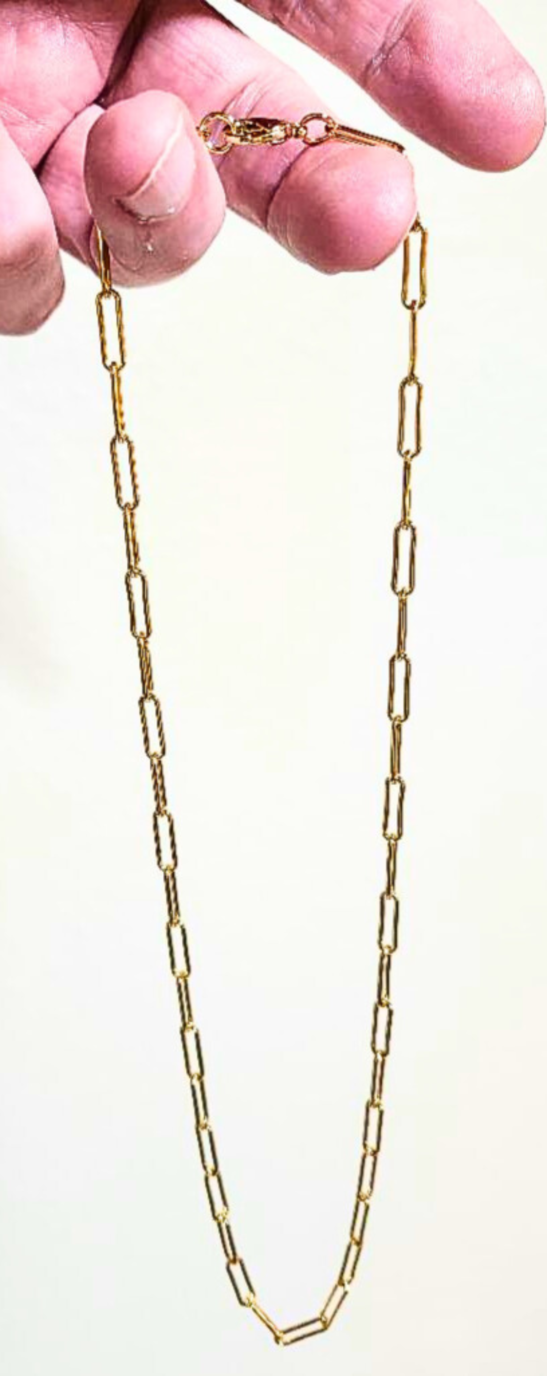 18" Gold Plated Paperclip Chain – 4mm Wide Wholesale Necklace