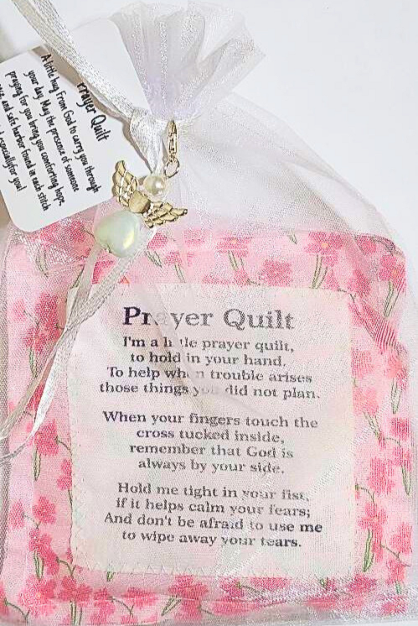 Pink Floral Mini Prayer Quilts – Wholesale Pocket Comfort Keepsake Gifts