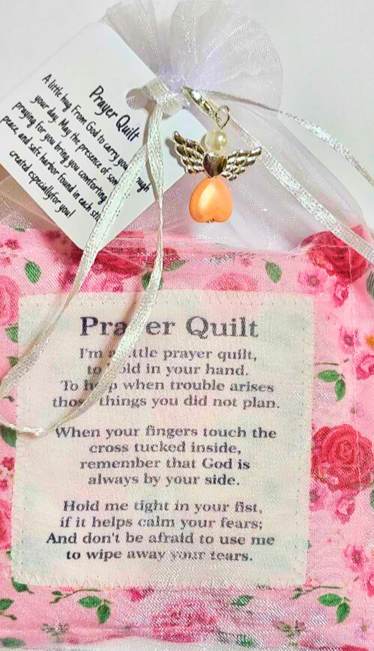 Pink Floral Mini Prayer Quilts – Wholesale Pocket Comfort Keepsake Gifts