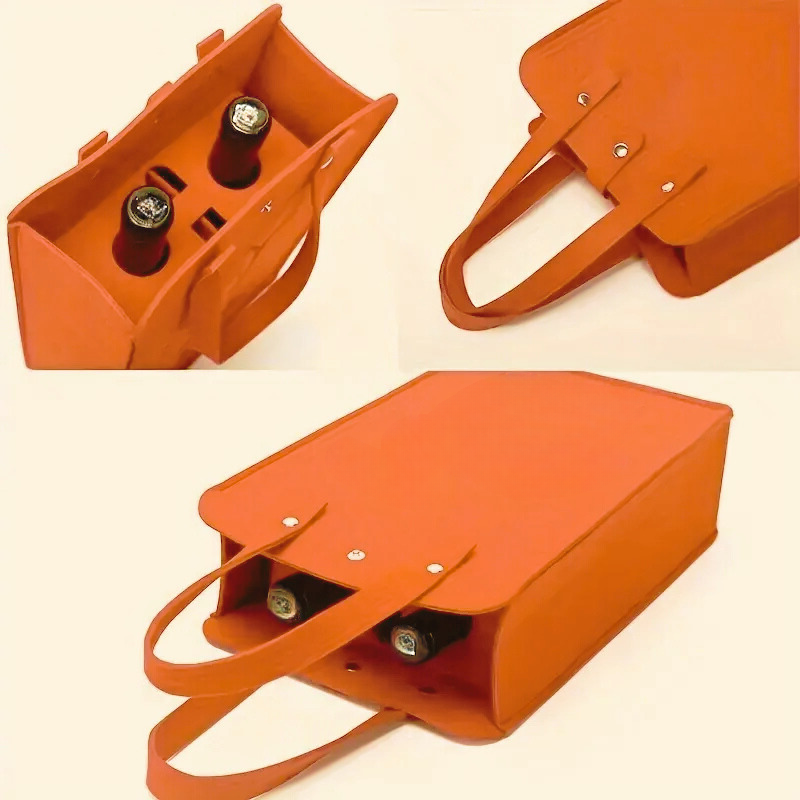 Felt Wine Tote Bag for Two Bottles