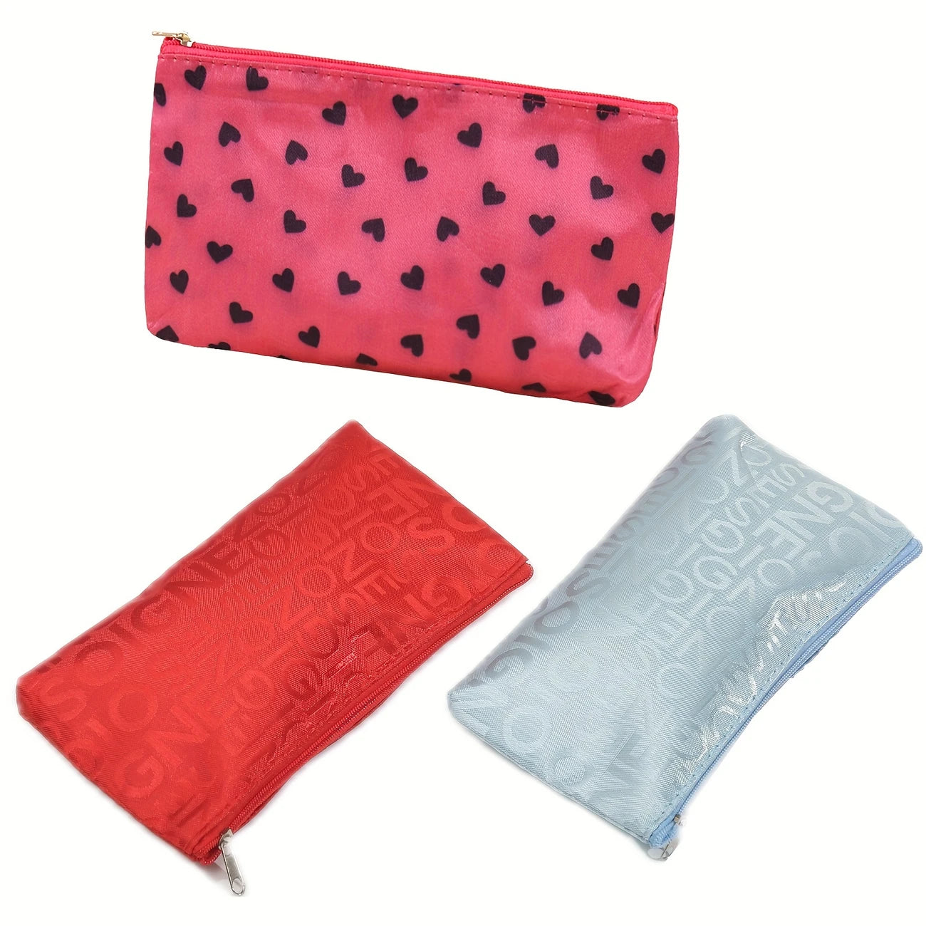 10pcs High-Quality Cosmetic Bag Set – Portable Travel Storage for Makeup, Lipstick, Eyebrow Pencil, Bathing Accessories, Letter Love Pattern