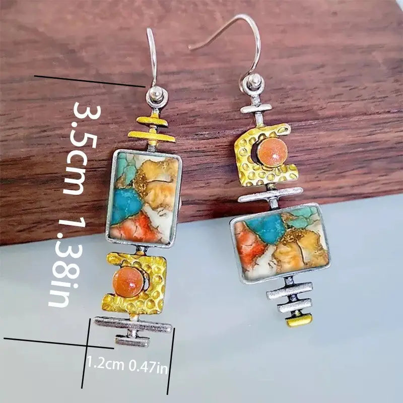 Geometric Art Deco Dangle Earrings