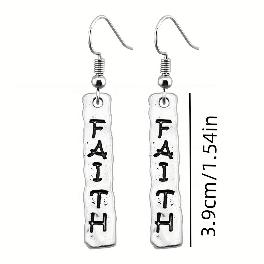 "Faith" Pendant Earrings – Inspirational Jewelry for Women