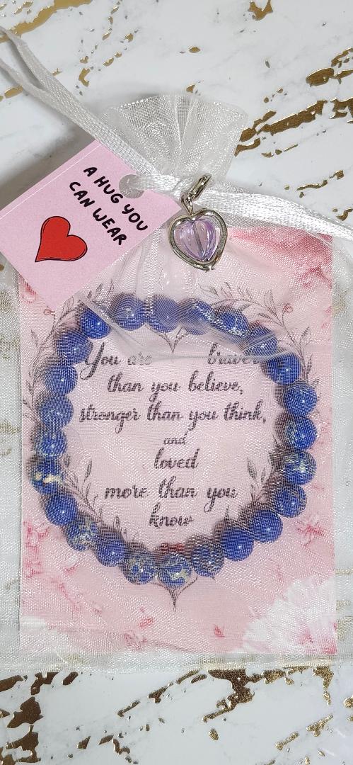 “Stronger Than You Know” 8mm Beaded Stretchy Bracelet – Wholesale Jewelry Gift on Card