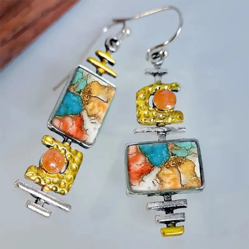 Geometric Art Deco Dangle Earrings