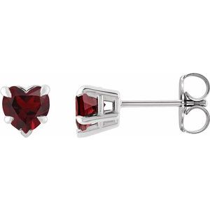 Sterling Silver Natural Mozambique Garnet Stud Earrings