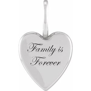 Sterling Silver Family is Forever Heart Charm/Pendant