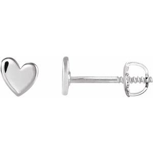 Sterling Silver 4 mm Asymmetrical Heart Earrings