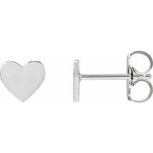 Sterling Silver 6 mm Engravable Heart Earrings