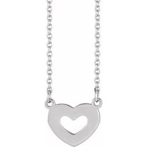 Sterling Silver Engravable Family Heart 18" Necklace