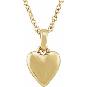 14K Yellow Youth Heart 15" Necklace