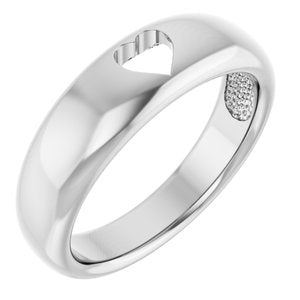 Sterling Silver Pierced Heart Ring