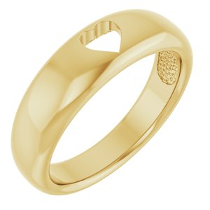 14K Yellow Pierced Heart Ring