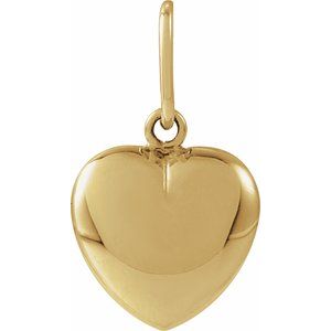 14K Yellow Puffed Heart Pendant