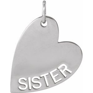 Sterling Silver Sister Heart Pendant