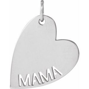 Sterling Silver Mama Heart Pendant