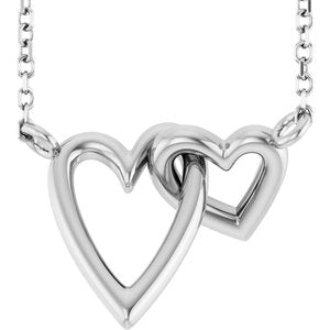 Sterling Silver Interlocking Hearts 18" Necklace