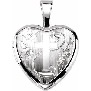 Sterling Silver Cross Heart Locket