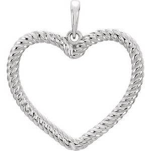 Sterling Silver Rope Heart Pendant