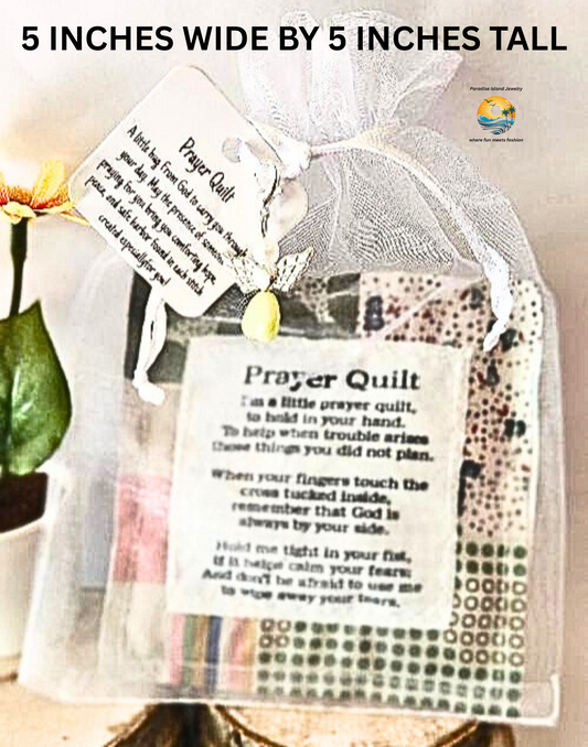 Mini Prayer Quilt with Angel Charm & Prayer Tag