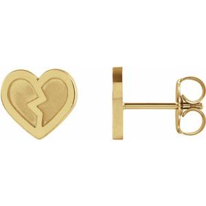 14K Yellow Tiny Heart Earrings