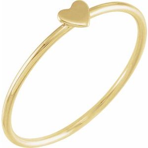 14K Yellow Stackable Heart Ring Size 5