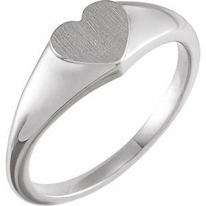 Sterling Silver Heart Signet Ring