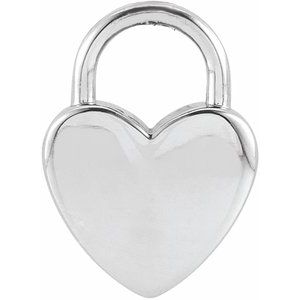 Sterling Silver Engravable Heart Lock Pendant