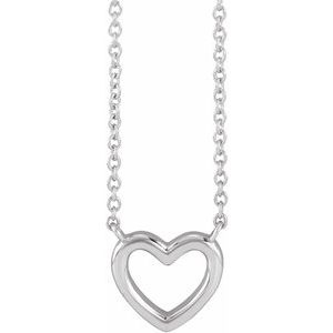 Sterling Silver Heart 18" Necklace