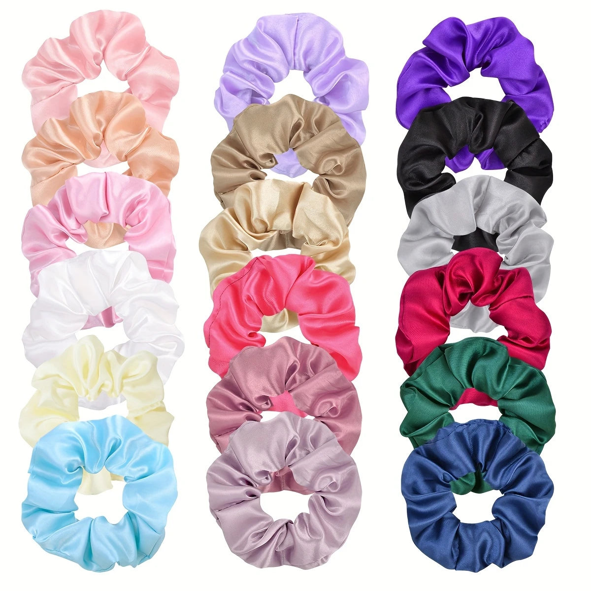 60-Pack Satin Hair Scrunchies – Wholesale Bulk Hair Accessories
