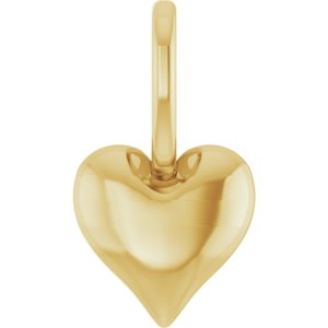 14K Yellow Puffed Heart Charm/Pendant