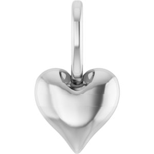 Sterling Silver Puffed Heart Charm/Pendant