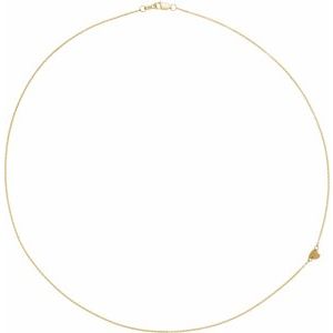 14K Yellow Sideways Off-Center Heart 18" Necklace