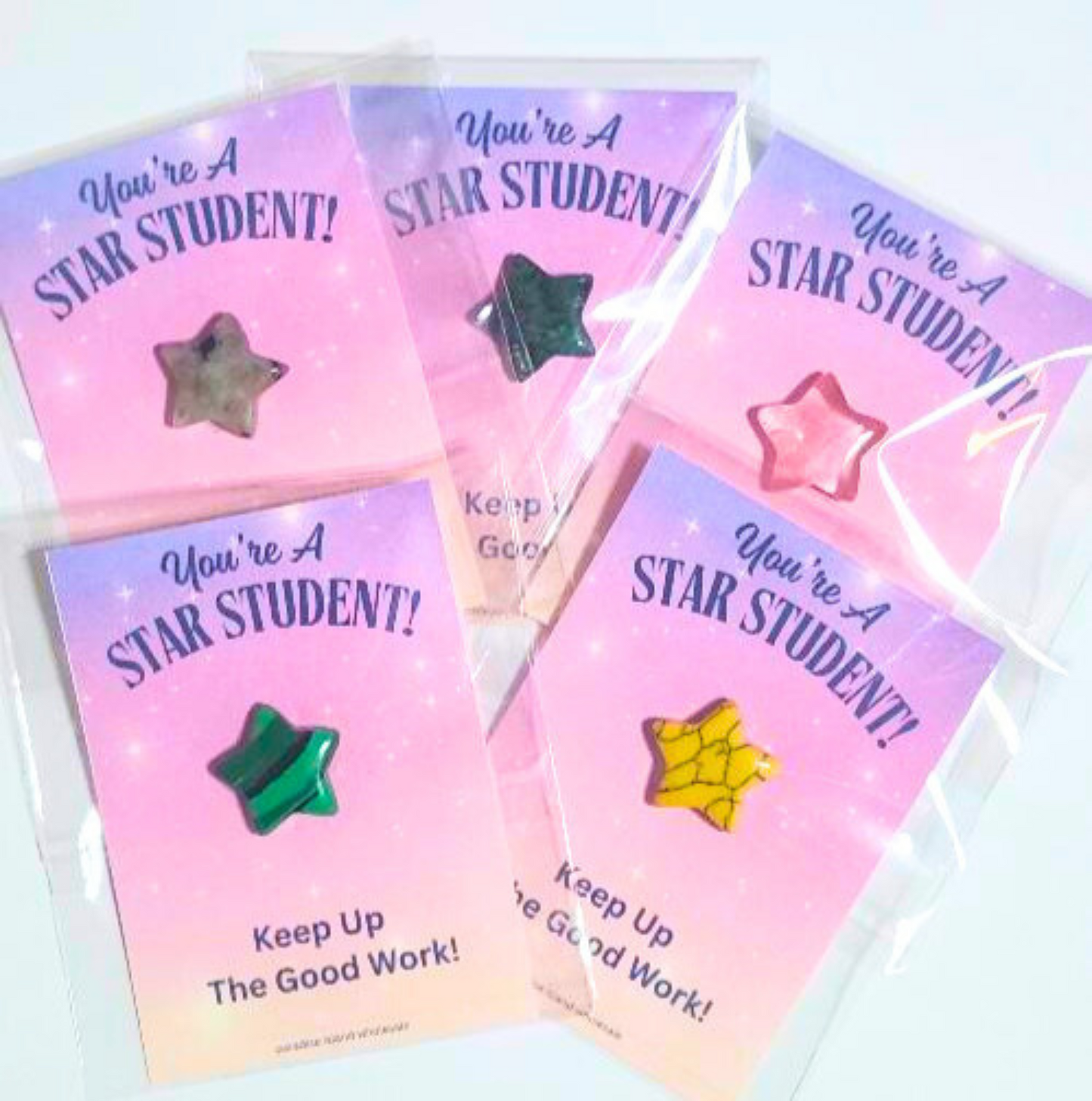 Star Student Natural Stone Heart on Card – Teacher Rewards