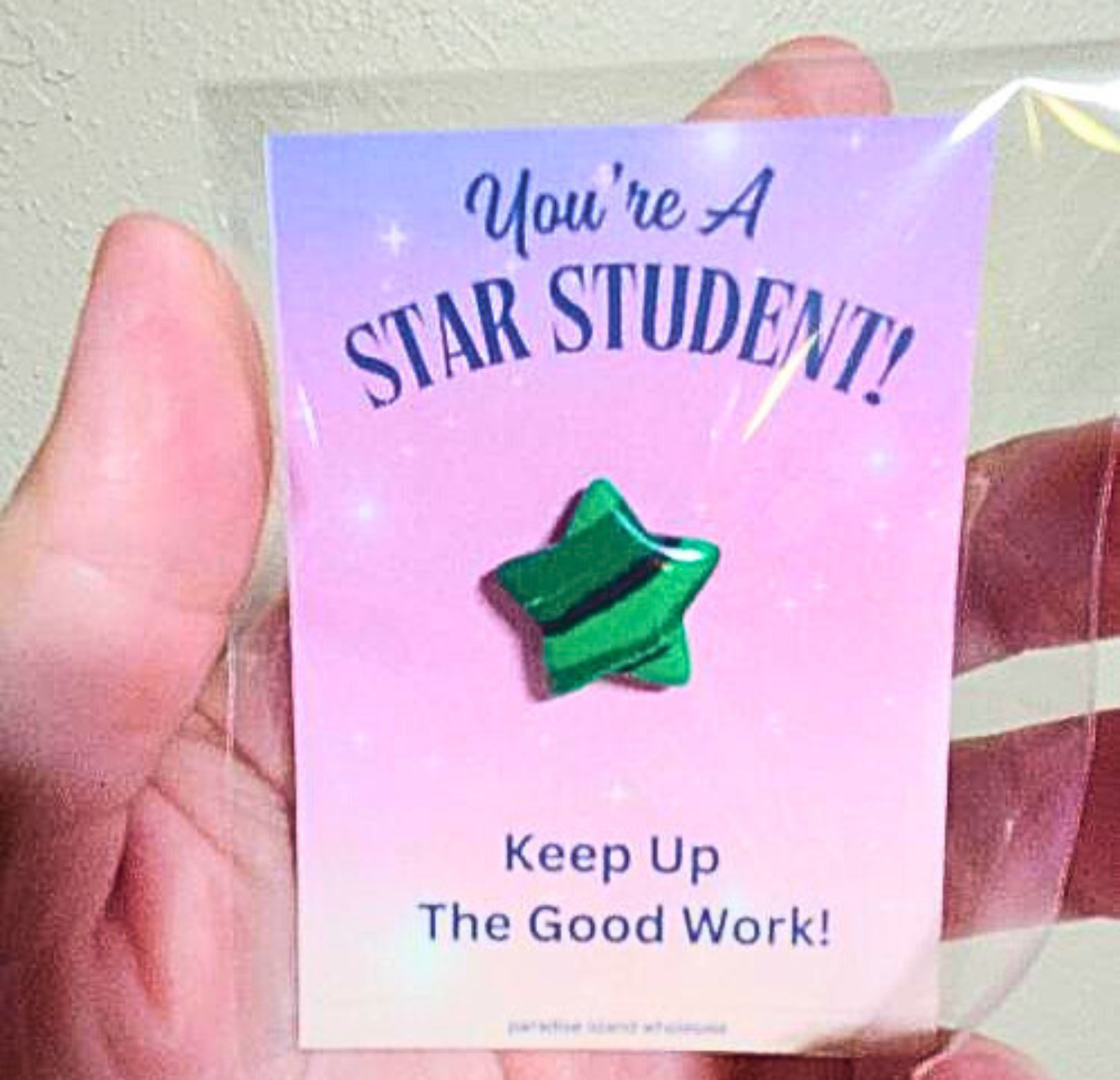 Star Student Natural Stone Heart on Card – Teacher Rewards