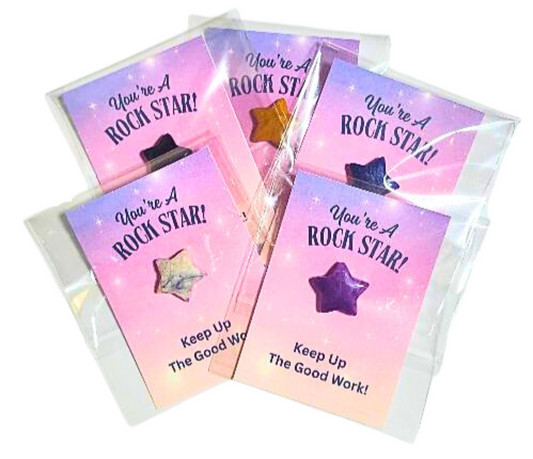 Star Student Natural Stone Heart on Card – Teacher Rewards