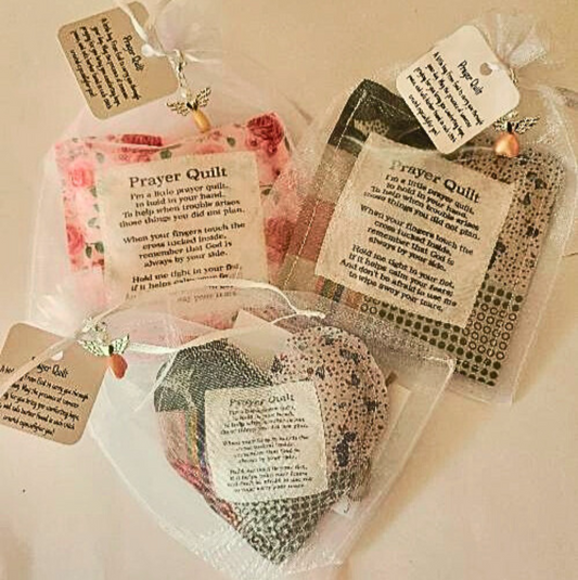 3-Pack Mini Comfort Quilts – Green Square, Heart, Pink Floral