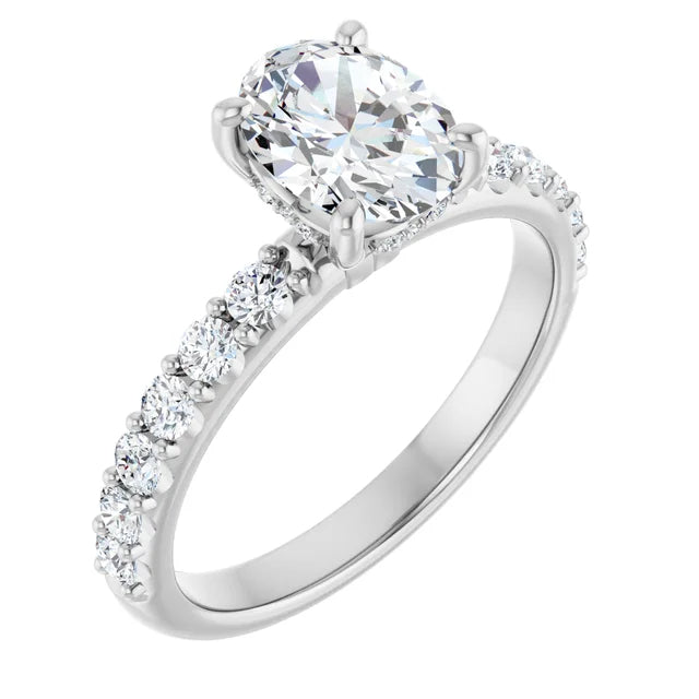 Oval Lab Engagement Ring, 1.09, E, VS1 W/Grading Report