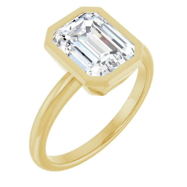 Lab Grown Diamond Emerald-Cut Bezel Solitaire Engagement Ring (2.75 ct. t.w.) in 14k Gold