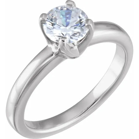 Low Set IGI Certified Lab Diamond Solitaire, 1.07 ct.  VVS2  E, 14k White Gold