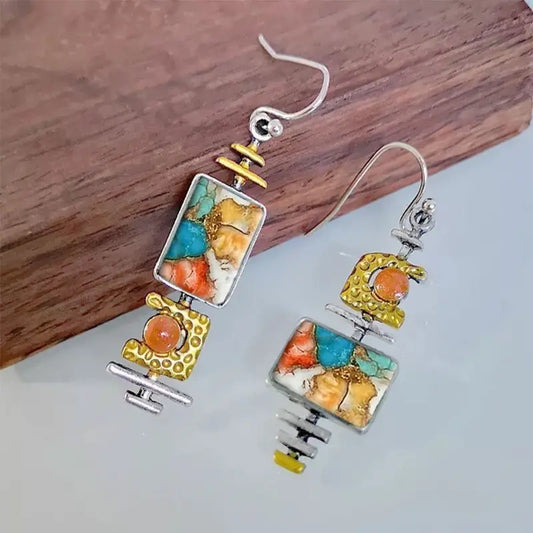 Geometric Art Deco Dangle Earrings