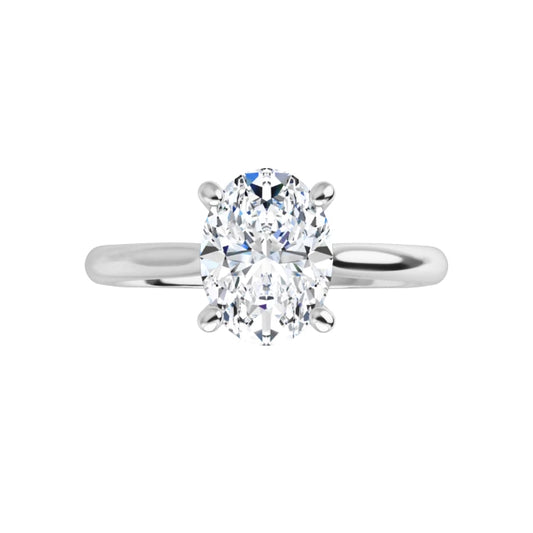 1 Carat Oval Diamond Solitaire, D VS-1