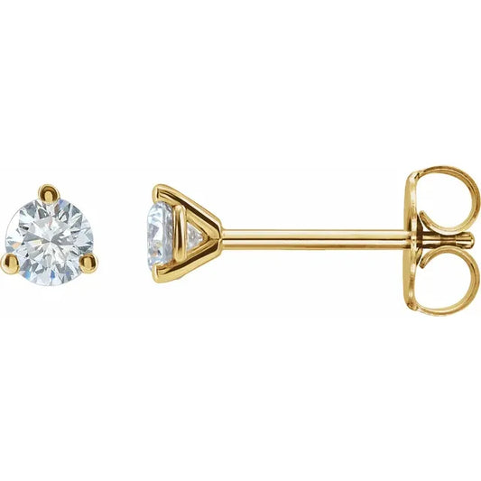 1/2 Carat tw Lab Diamond Earring Studs, 14k Yellow gold Mountings