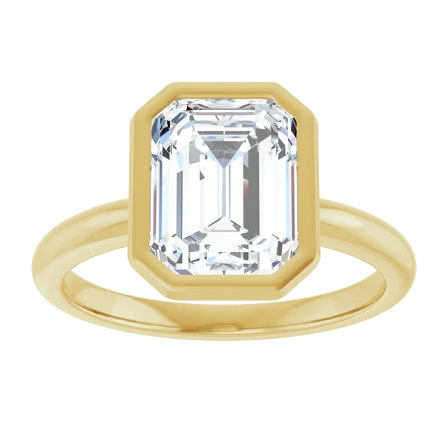 Lab Grown Diamond Emerald-Cut Bezel Solitaire Engagement Ring (2.75 ct. t.w.) in 14k Gold