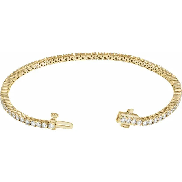 3.00 Carat Lab Diamond Tennis Bracelet in 14k Yellow Gold 7 inches