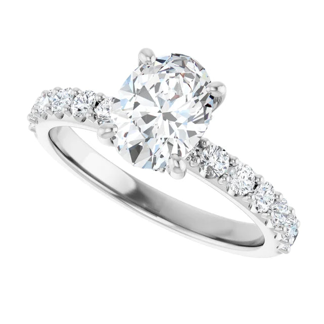 Oval Lab Engagement Ring, 1.09, E, VS1 W/Grading Report